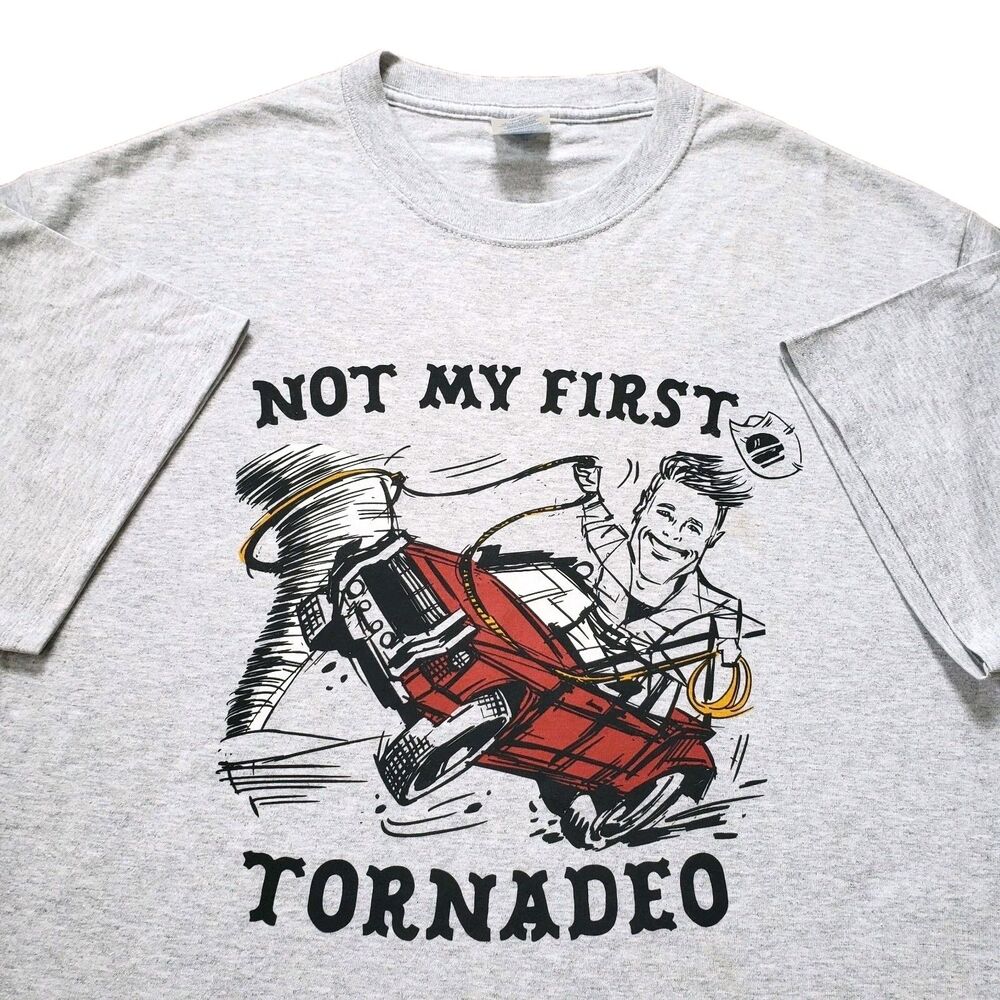 2024 Twisters Movie Promo Sz Large Mens Not My First Tornado Double Side T-Shirt